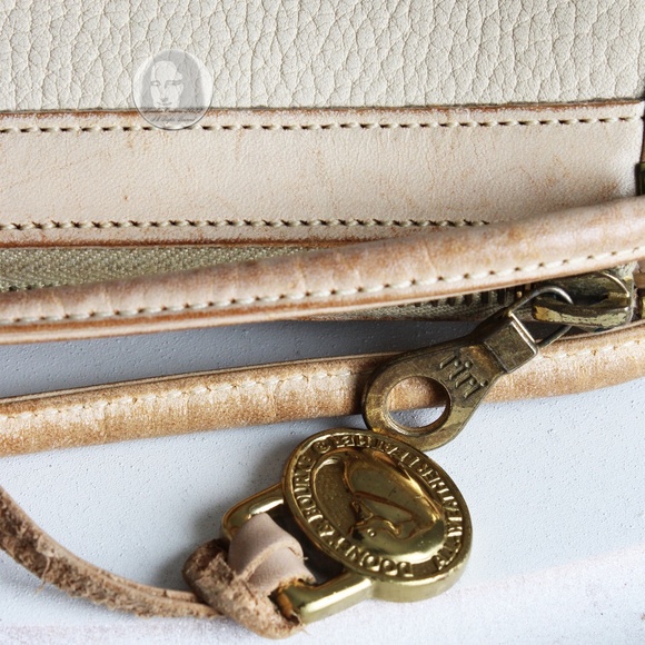 Vintage Dooney & Bourke Bag Small Zip Top Crossbody Bag Bone AWL with Fob - Picture 6 of 10